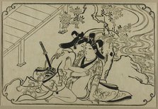 Lovers in the Garden, from an Untitled Series of Erotic Prints, c. 1673/81. Creator: Hishikawa Moronobu.
