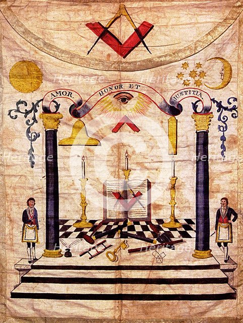 Master Mason Apron, 18th century. Artist: Anonymous  
