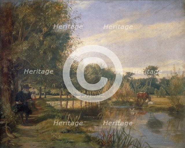 'Izaak Walton fishing', 1850.                                             Artist: EM Ward