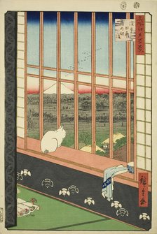 Asakusa Rice Fields and Torinomachi Festival (Asakusa tanbo Torinomachi mode)..., 1857. Creator: Ando Hiroshige.