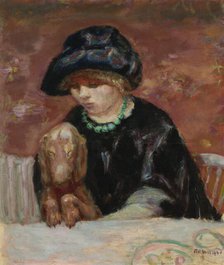 Portrait of Marthe Bonnard with a basset, c1912. Creator: Bonnard, Pierre (1867-1947).