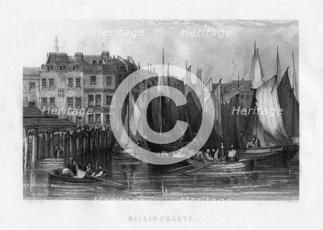 Billingsgate, London, 19th century.Artist: J Woods