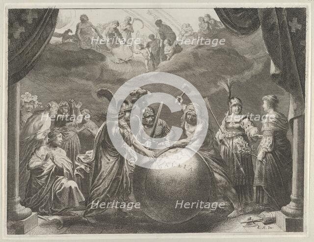 Plate 12: Allegory on the Discord in France, from Caspar Barlaeus, "Medicea Hospes", 1638. Creator: Pieter Nolpe.