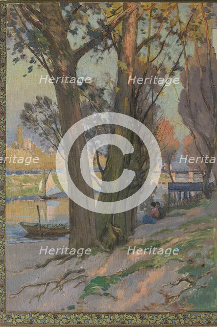 Sketch for the salle des fêtes at the town hall of Asnières: shade under the trees, c.1901.  Creator: Paul Leon Felix Schmitt.