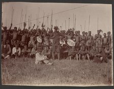 Zulu warriors, about 1860-1880. Creator: Unknown.