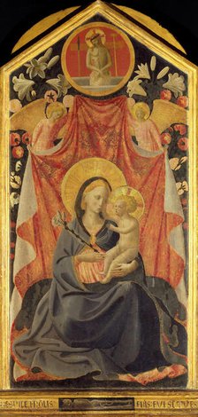 The Virgin and Child with Two Angels. Creator: Angelico, Fra Giovanni, da Fiesole (ca. 1400-1455).