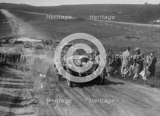 Vauxhall 30/98 competing in a motoring trial, Bagshot Heath, Surrey, 1930s. Artist: Bill Brunell.