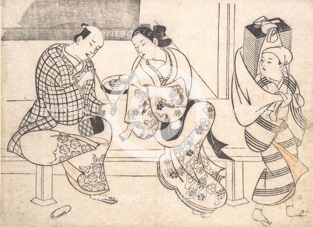 Amorous Couple, early 18th century., early 18th century. Creator: Okumura Masanobu.