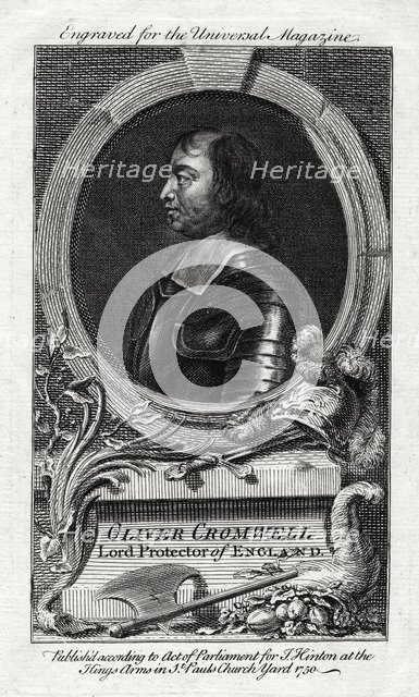 Oliver Cromwell, Lord Protector of England, 1750.  Creator: Unknown.