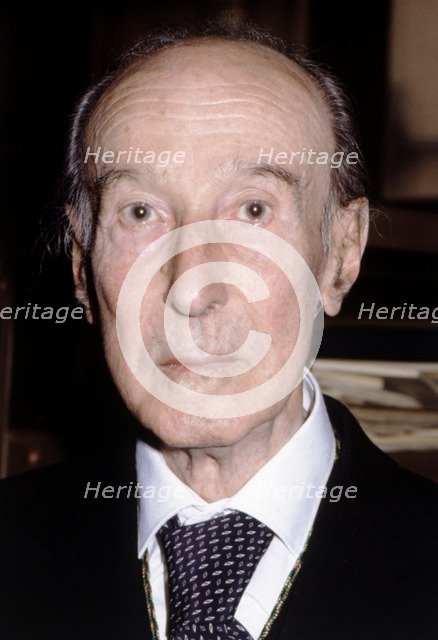 Gerardo Diego (1896-1987), Spanish poet, photo 1984.