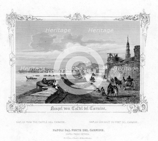 Naples from the Carmine Castle, Italy, 19th century. Artist: J Poppel