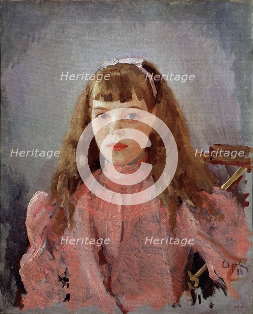 Portrait of Grand Duchess Olga Alexandrovna of Russia (1882–1960), 1893. Artist: Serov, Valentin Alexandrovich (1865-1911)