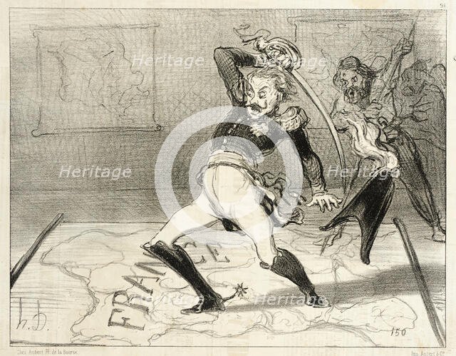 L'Empereur Nicolas travaillant dans son cabinet, 1850. Creator: Honore Daumier.