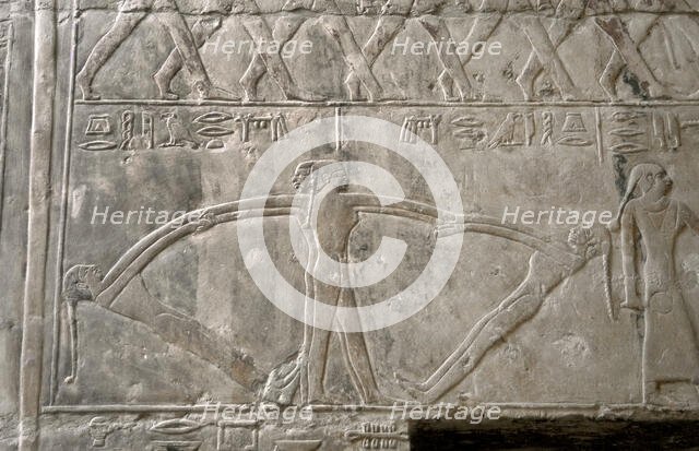 Polychrome relief depicting dancers, Mastaba of Mereruka, Saqqara, Egypt, 2340 BC (2003). Creator: Unknown.