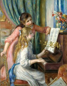 Two Young Girls at the Piano, 1892. Creator: Pierre-Auguste Renoir.