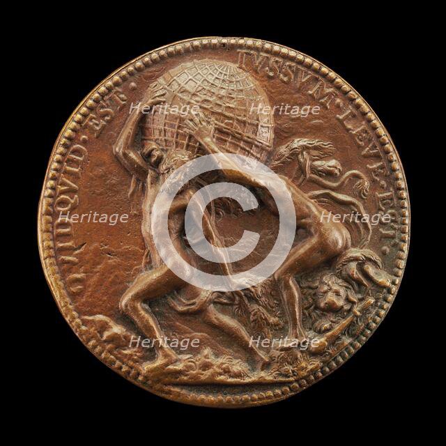 Hercules Helping Atlas to Bear the Globe [reverse], 1629. Creator: Jean Warin.