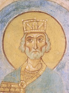 King David, 12th century. Artist: Ancient Russian frescos  