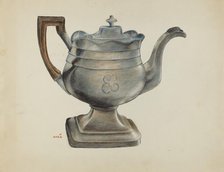 Silver Coffee Pot, c. 1936. Creator: Margaret Stottlemeyer.