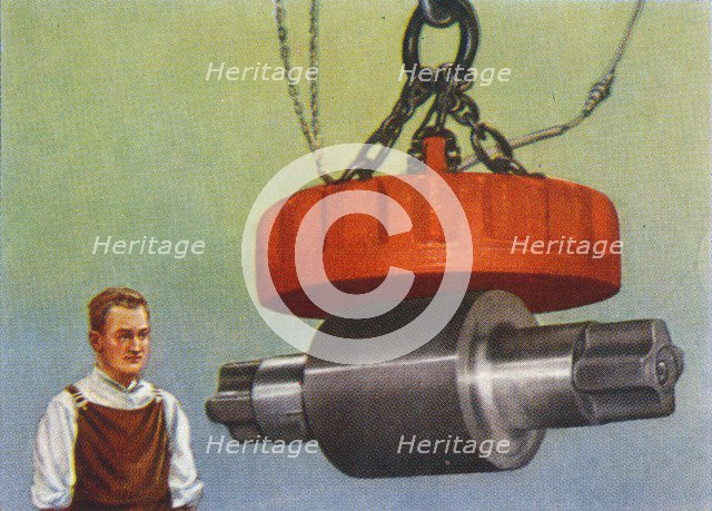 Magnet that lifts 46 tons, 1938. Artist: Unknown.