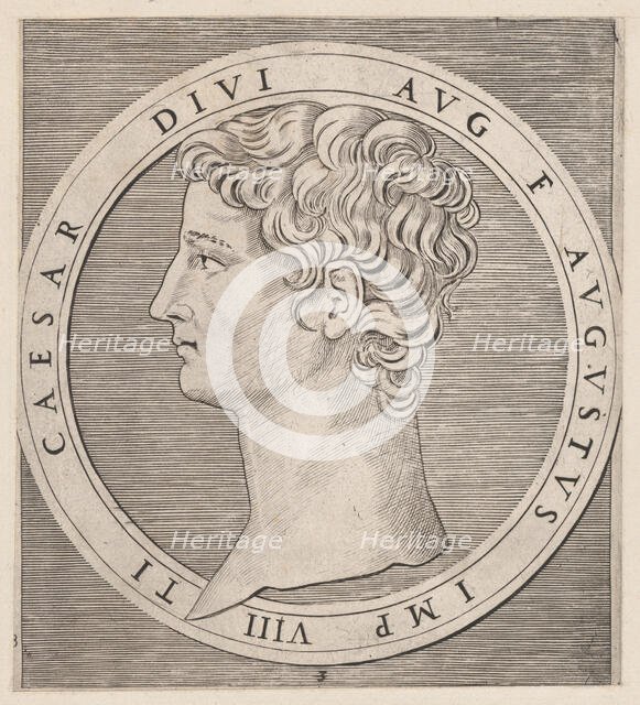 Speculum Romanae Magnificentiae: Tiberius, from The Twelve Caesars, ca. 1500-1534., ca. 1500-1534. Creator: Marcantonio Raimondi.