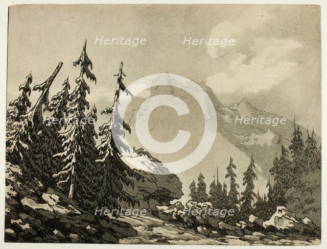 Pine Trees in the Mountains, 1789. Creator: John Robert Cozens.