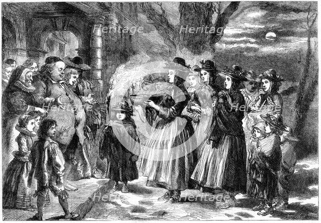The Wassail Bowl, 1860.Artist: Sir John Gilbert