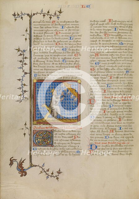 David Playing Bells, about 1360-1370. Creator: Master of Jean de Mandeville.