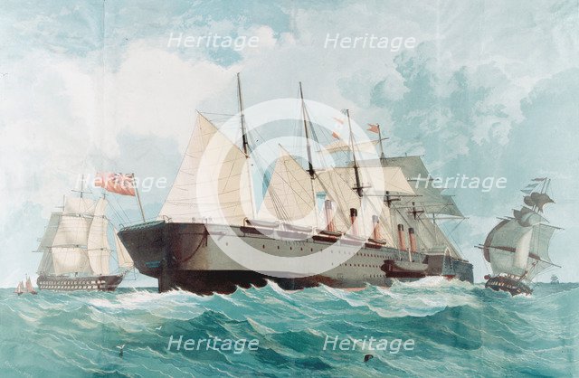 SS 'Great Eastern', IK Brunel's great steam ship, 1858. Artist: Unknown