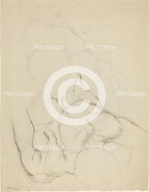 Two Male Nudes seen from Above. Creator: John Flaxman.
