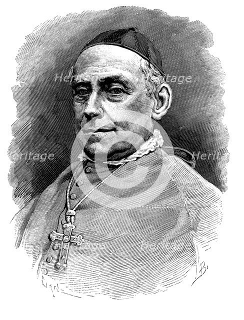 José María Urquinaona (1813-1883), Spanish prelate, Bishop of Barcelona. Engraving from 1879.