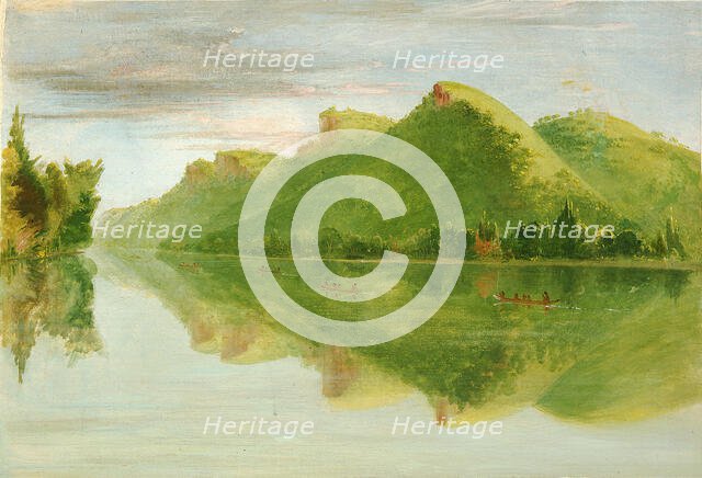 View on the Upper Mississippi, Beautiful Prairie Bluffs, 1835-1836. Creator: George Catlin.