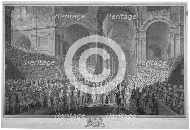 Service of thanksgiving in St Paul's Cathedral, City of London, 1789 (1793).                         Artist: James Neagle