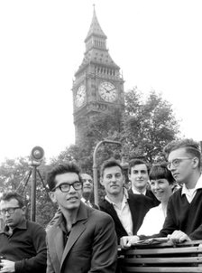 Israeli secondary school students, Westminster Pier, London, 26 July 1966. Artist: Unknown