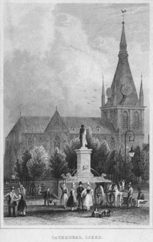 'Cathedral, Liege', 1850. Artist: Shury & Son.