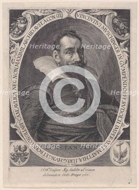 Vincenz Muschinger, Council to Emperor Rudolph II, 1611., 1611. Creator: Aegidius Sadeler II.