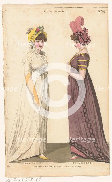 Magazine of Female Fashions of London and Paris, No. 29.1: London, July. 1800: Evening Dre..., 1800. Creator: Unknown.