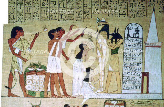 Page from the Book of the Dead of Hunefer, from Thebes, Egypt, 19th Dynasty, c1300 BC. Artist: Unknown