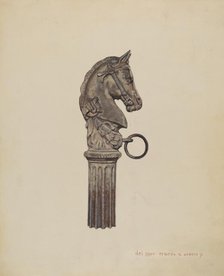Horse Head Hitching Post, 1935/1942. Creator: Ernest A Towers Jr.