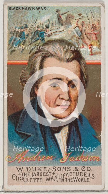 Andrew Jackson, from the series Great Americans (N76) for Duke brand cigarettes, 1888., 1888. Creator: Unknown.