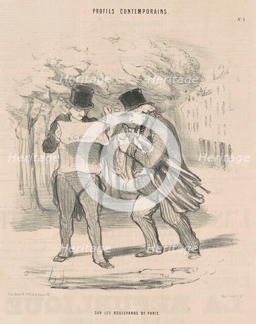 Sur les boulevards de Paris, 19th century. Creator: Honore Daumier.