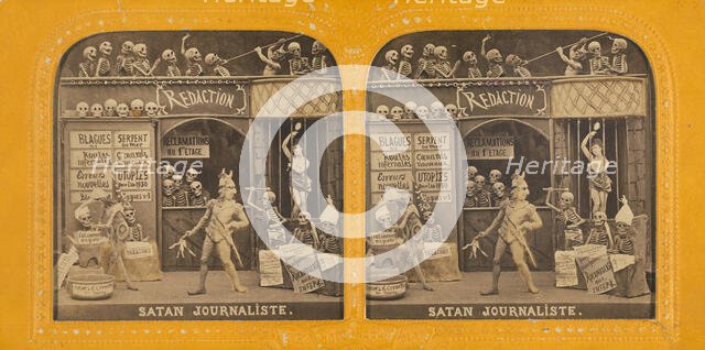 Satan Journaliste., 1860s. Creator: Adolphe Block.