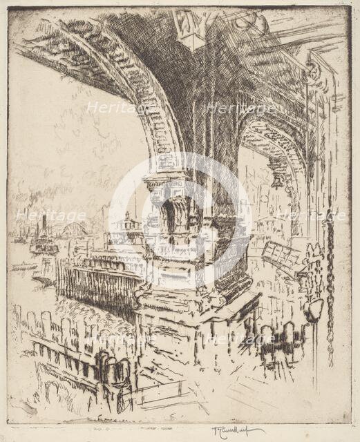 Within the Ferry, Cortlandt Street, New York, 1919. Creator: Joseph Pennell.