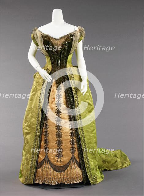 Evening ensemble, French, 1887. Creator: Charles Frederick Worth.