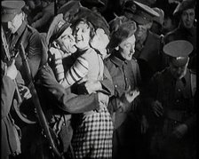 Scene from the Short Silent Feature Film 'Poppies of Flanders'. A Group of Male Actors..., 1920s. Creator: British Pathe Ltd.