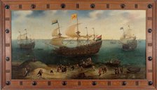 The Amsterdam Four-Master ‘De Hollandse Tuyn’ and Other Ships on their Return from Brazil under the  Creator: Hendrick Cornelisz Vroom.