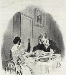 En voilà un genre agréable!.., 1842. Creator: Honore Daumier.