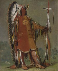 Máh-to-tóh-pa, Four Bears, Second Chief, in Full Dress, 1832. Creator: George Catlin.