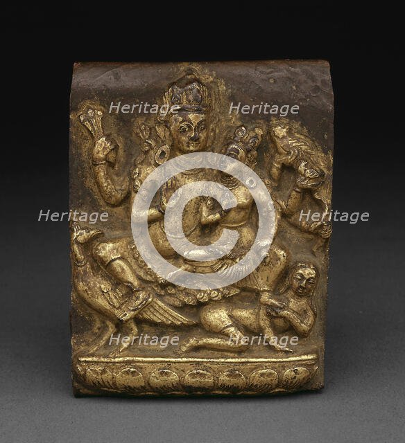 Plaque with Local Deity Ghantakarna and Spouse, c. 1600. Creator: Unknown.