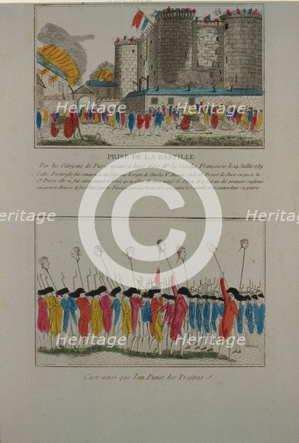 The demolition of the Bastille, July 14, 1789, 1789. Artist: Anonymous  