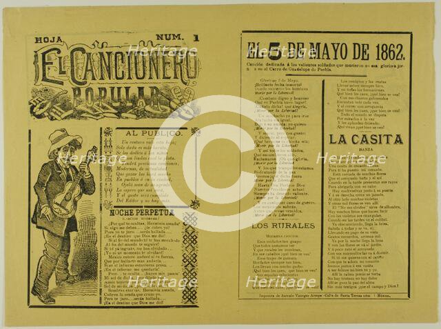 El cancionero popular, hoja num. 1 (The Popular Songbook, Sheet No. 1), n.d. Creator: José Guadalupe Posada.
